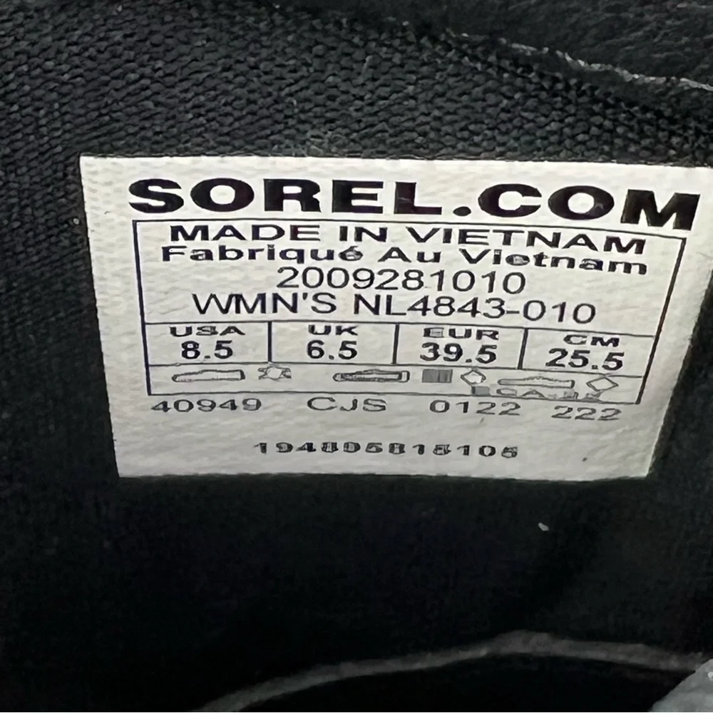 Sorel Women's Lennox Leather Lace-Up STKD WP Boots US8.5 Black / Sea Salt $190